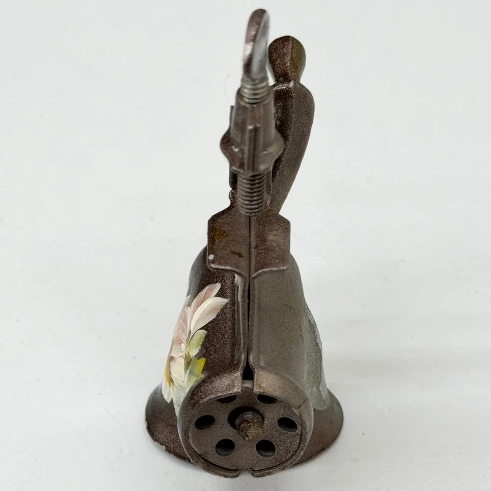 Vintage Miniature Clamp On Meat Grinder Metal Hand Painted‎ Floral Kitchen Decor